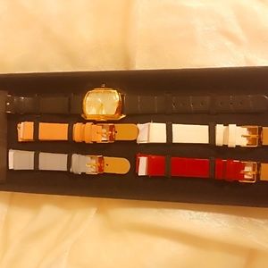 Invicta Special addition black brown white gray tan band women's watch